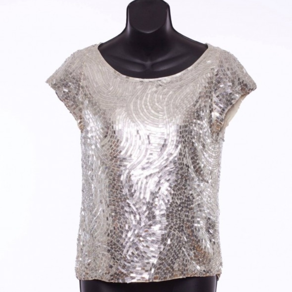 ALICE + OLIVIA SEQUINS TOP